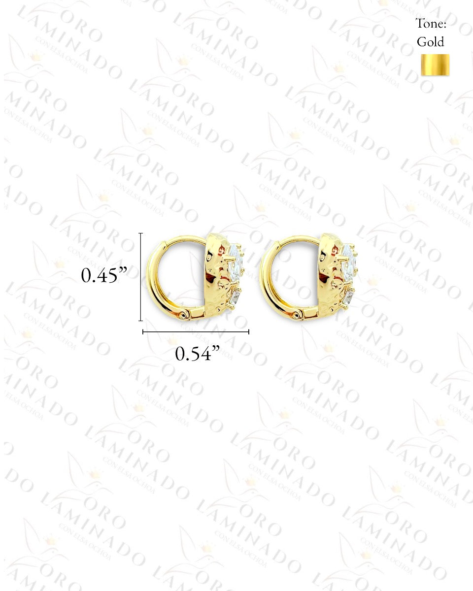 High Quality Textured Heart Hoop Earrings R382