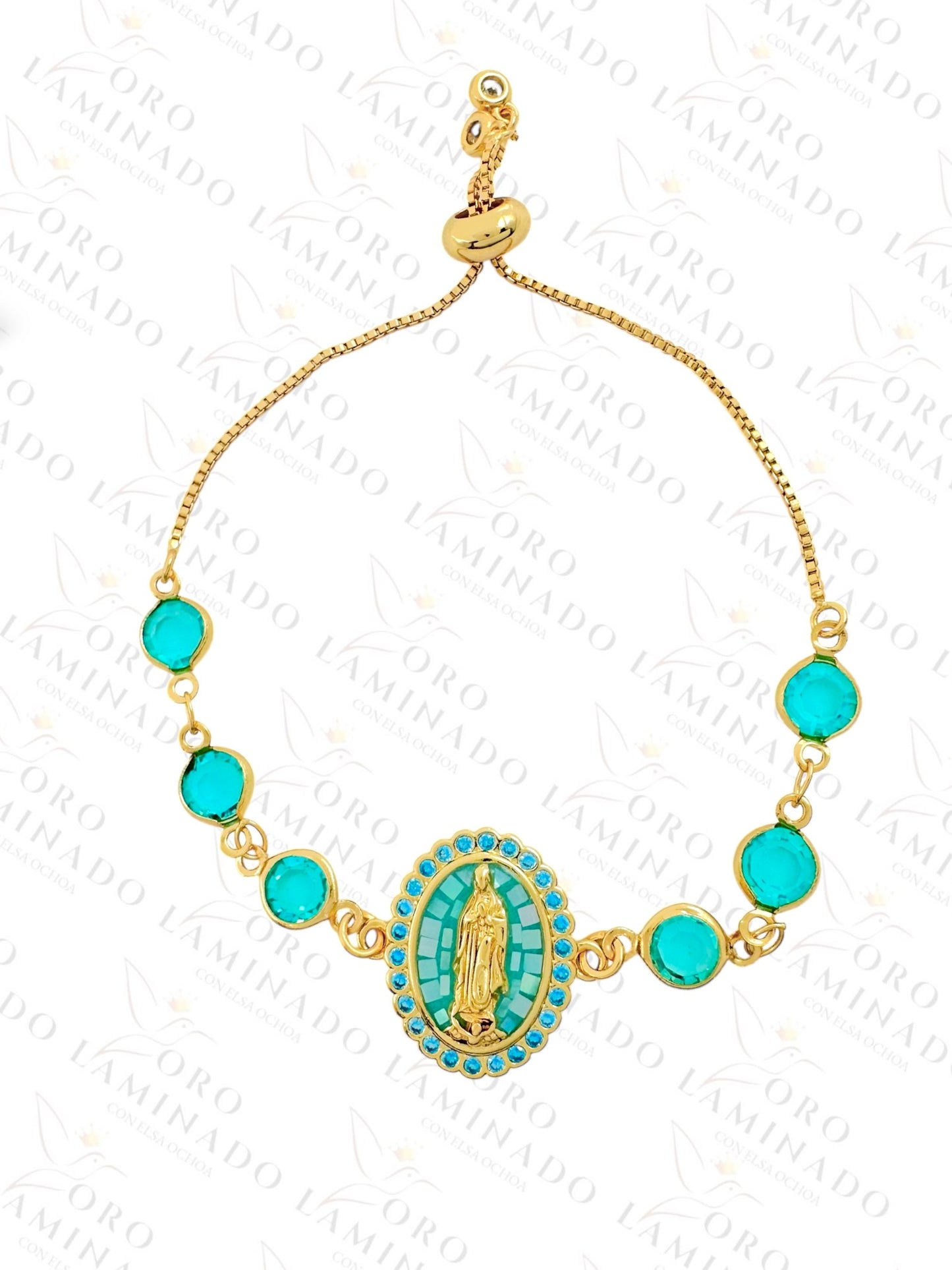 Teal virgin of guadalupe bracelet Y53