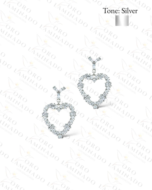 High Quality Diamond Heart Earrings C317