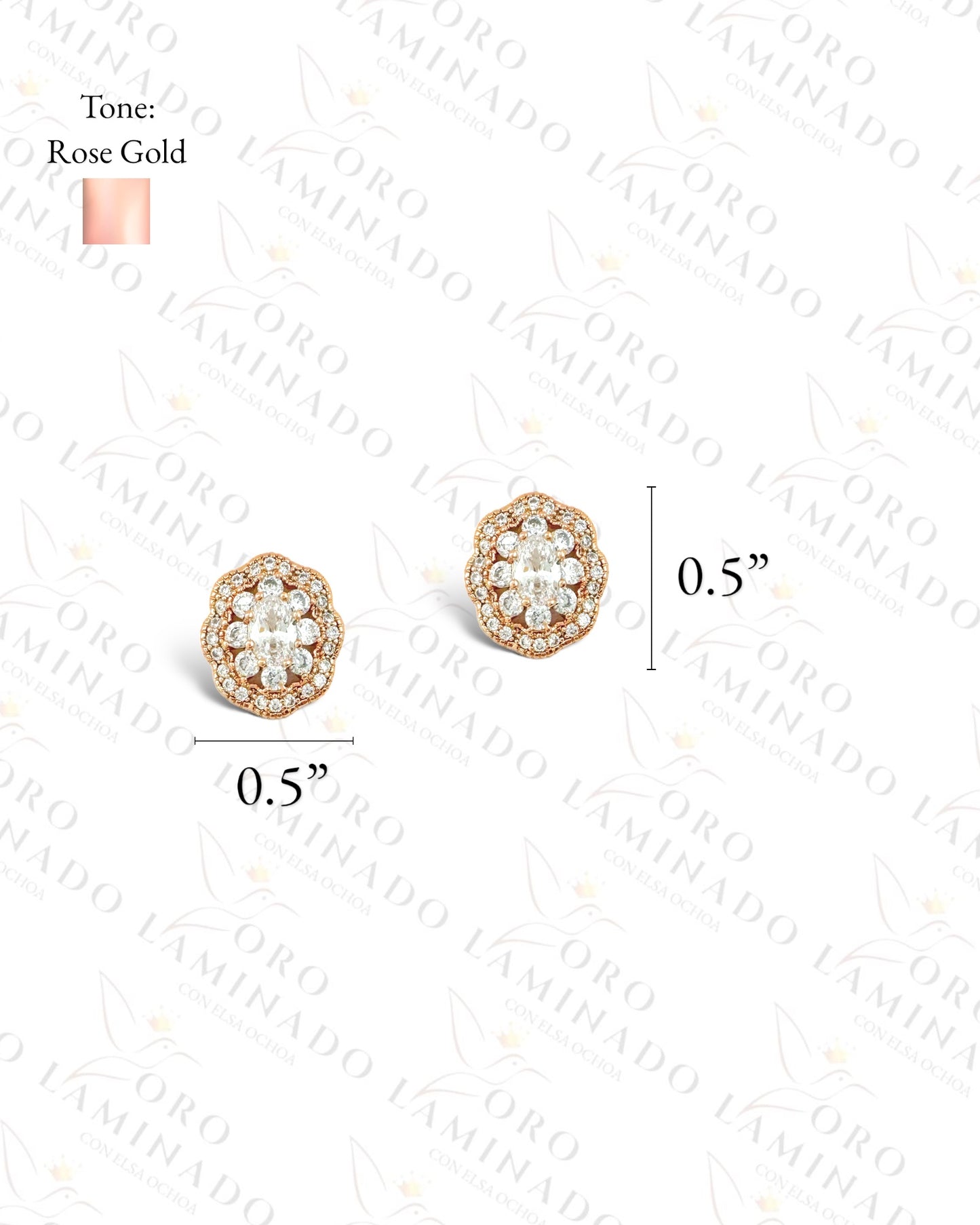 High Quality Rose Gold Diamond Earrings Y231