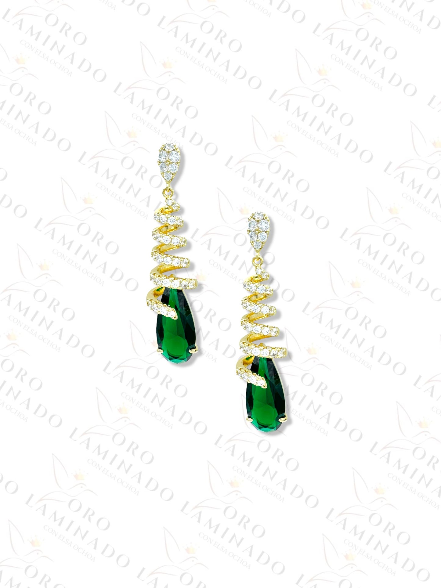 High Quality Green Swirled Earrings G232