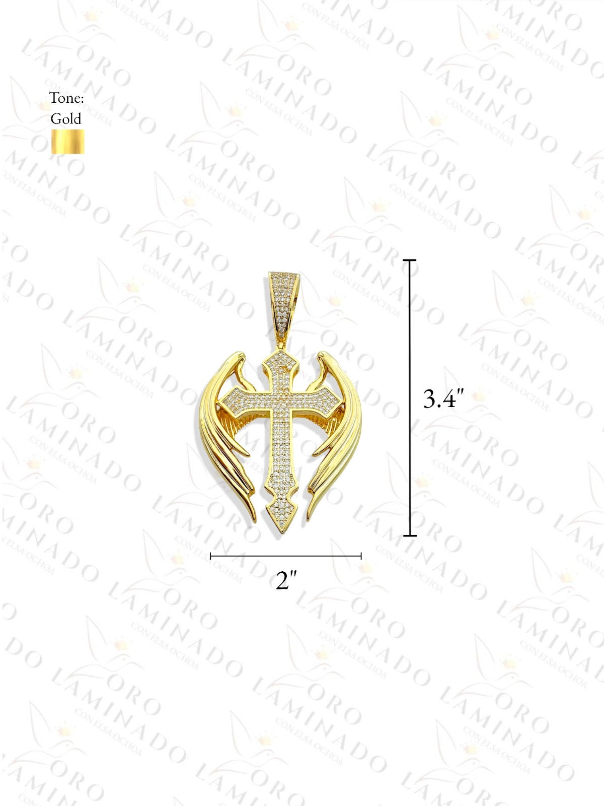 Cross with Wings Pendant R251