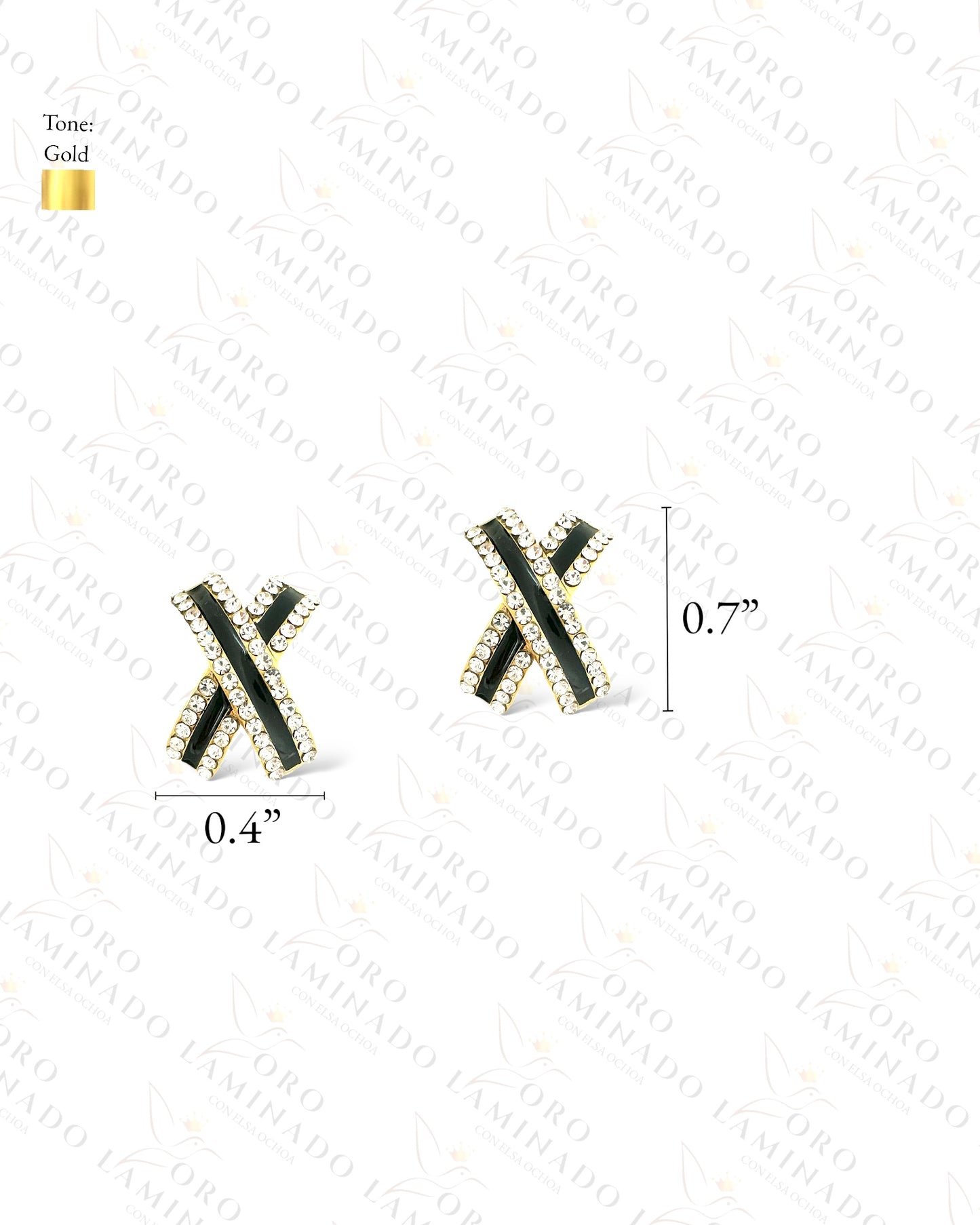 High Quality Black "X" Earrings R123