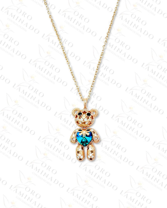 High Quality Blue Stone Teddy Bear Necklace R179