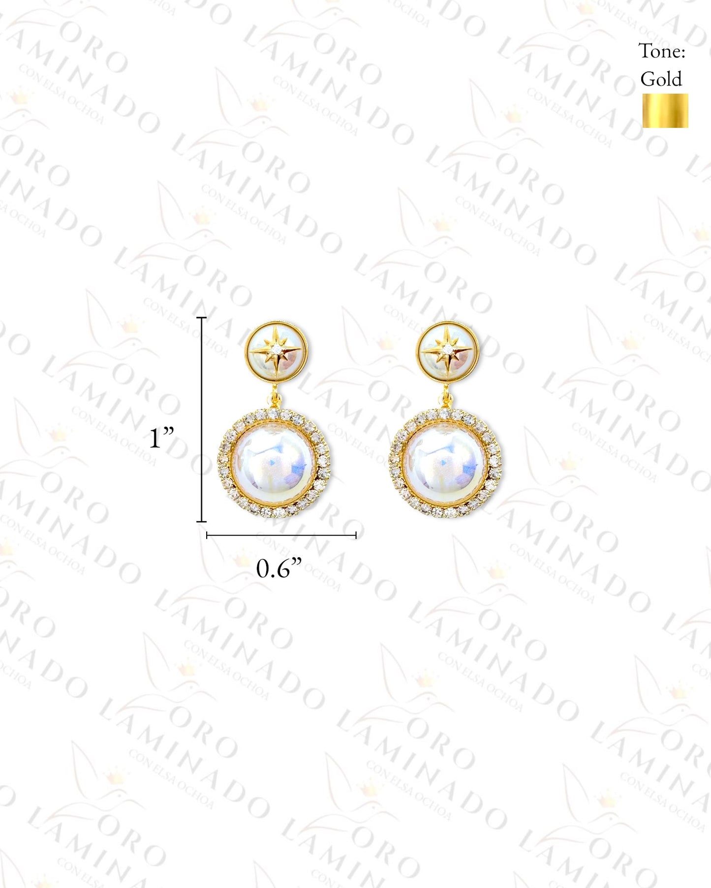 High Quality Iridescent Double Pearl Earrings (Gold Filled) Y88