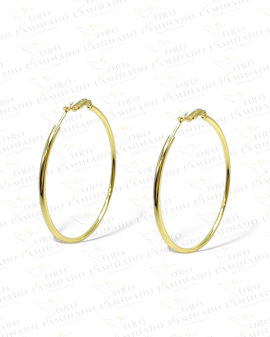 2” Smooth Hoop Golden Earrings R59
