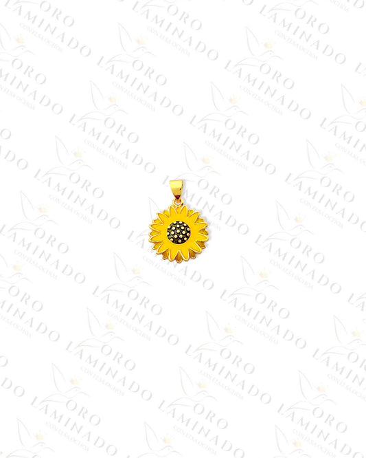 Gold Filled Yellow Sunflower Pendant G475