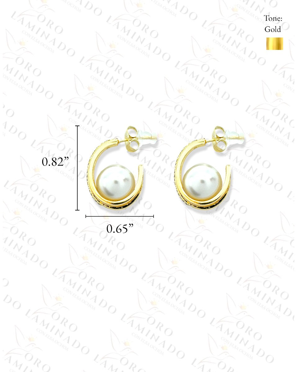 High Quality Pearl Hoop Earrings R319