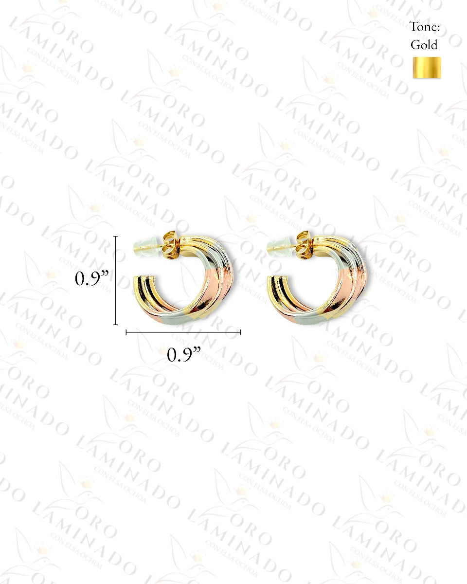 High Quality Three Tones Design Earrings Y471