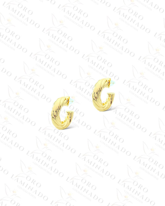 High Quality Twisted C-Shape Earrings (Gold Filled) G51