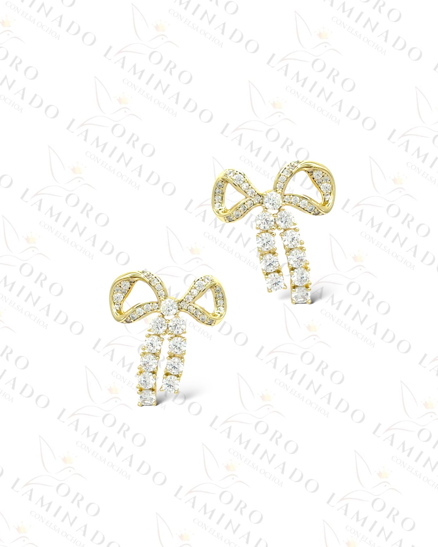 High Quality Diamond Bow Earrings R456