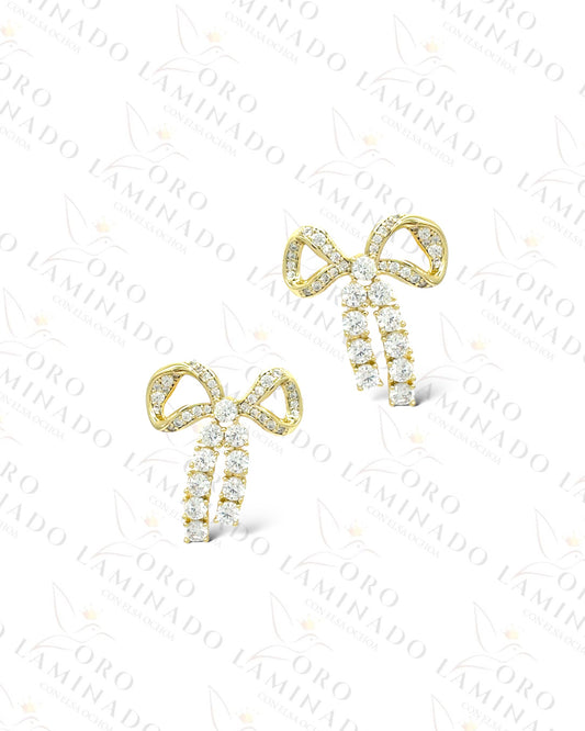 High Quality Diamond Bow Earrings R456