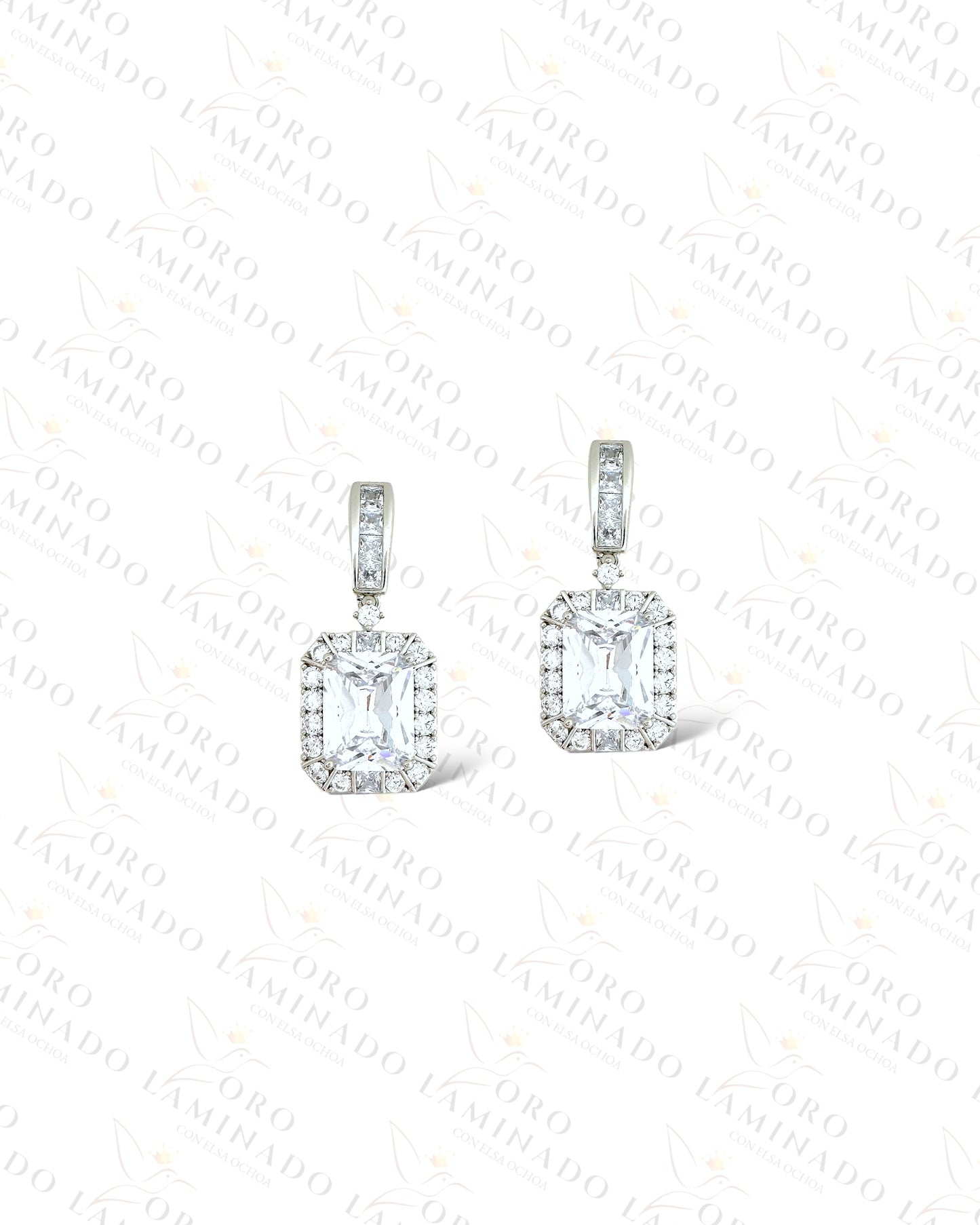 High Quality Square Diamond Earrings C394