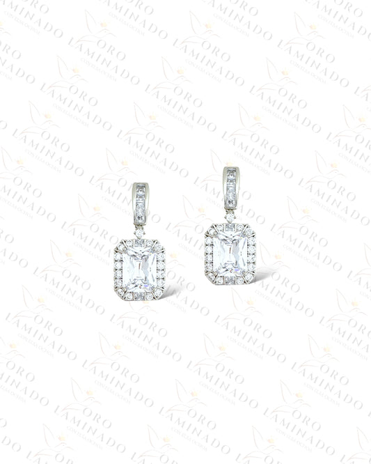 High Quality Square Diamond Earrings C394