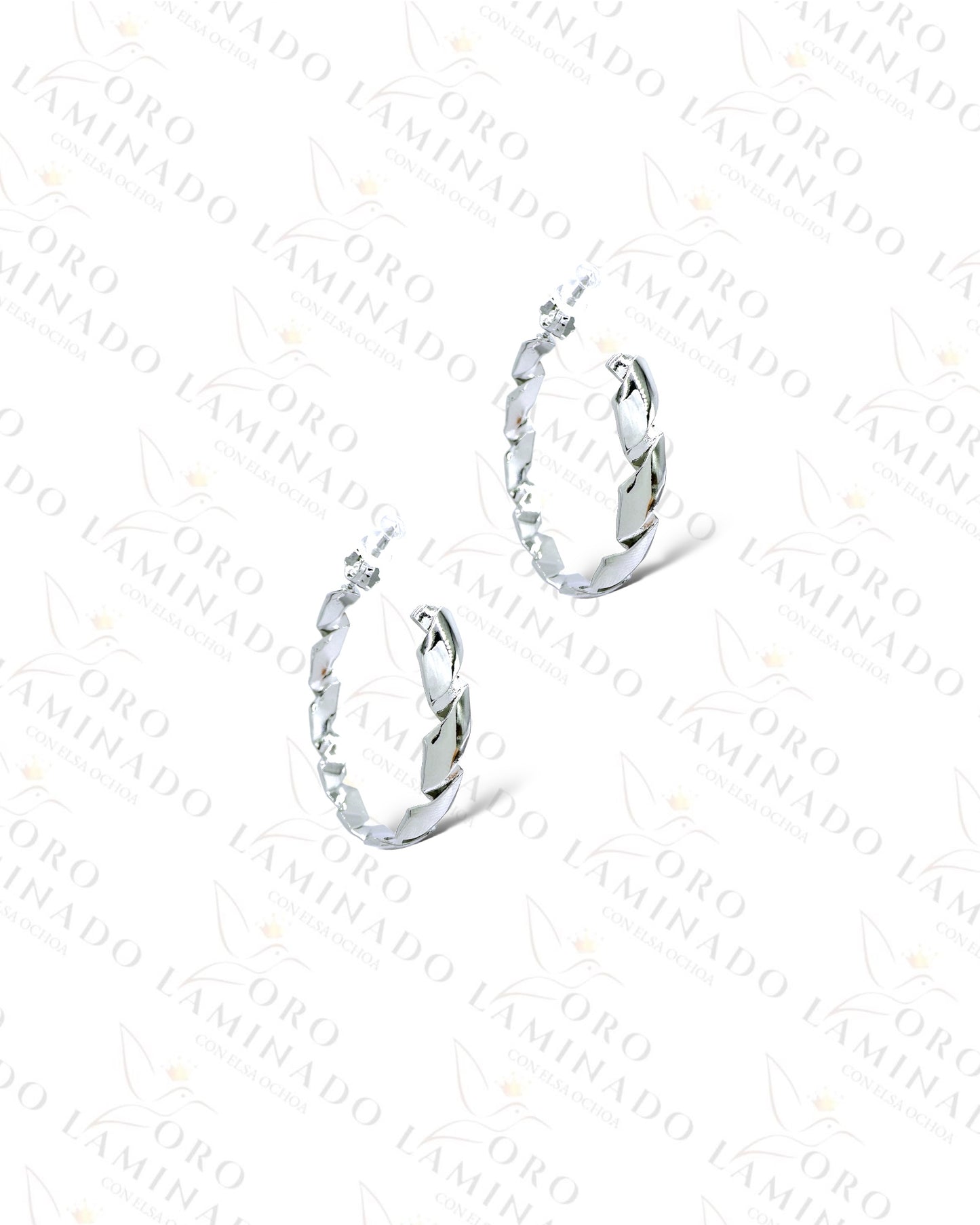 High Quality Silver Rope Hoop Earrings Y265