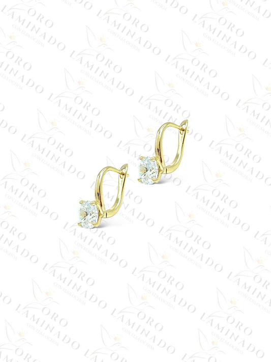 High Quality Clear Round Stone Earrings  G415