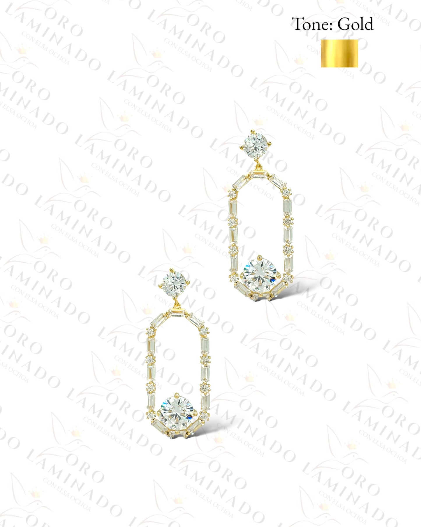 High Quality Long Oval Crystal Earrings G100