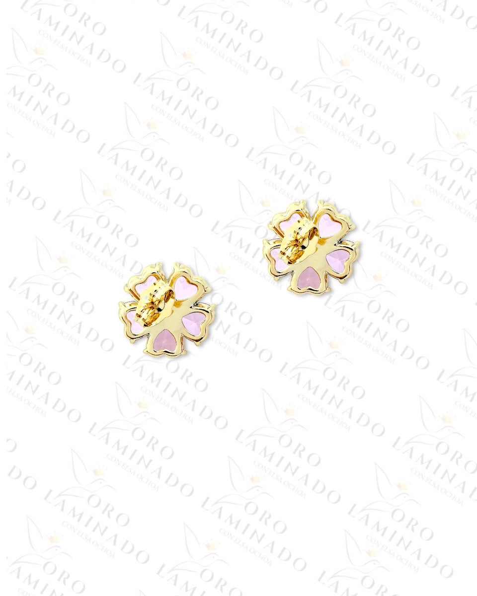 High Quality Pink Flower Earrings C378