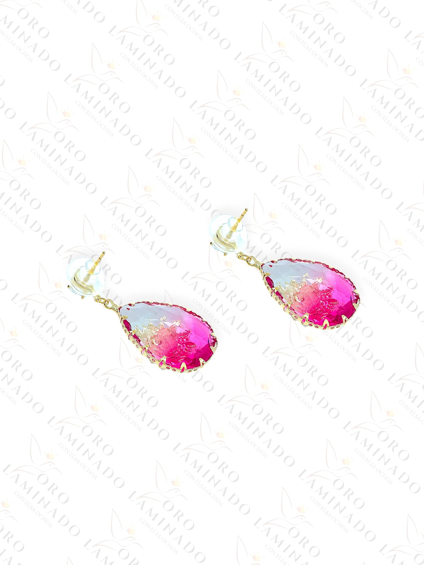 High Quality Pink Flower Earrings