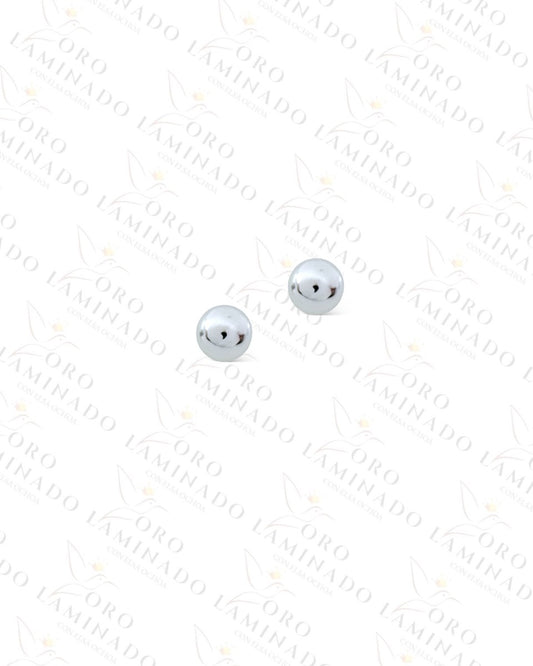 High Quality Silver Round Earrings R288