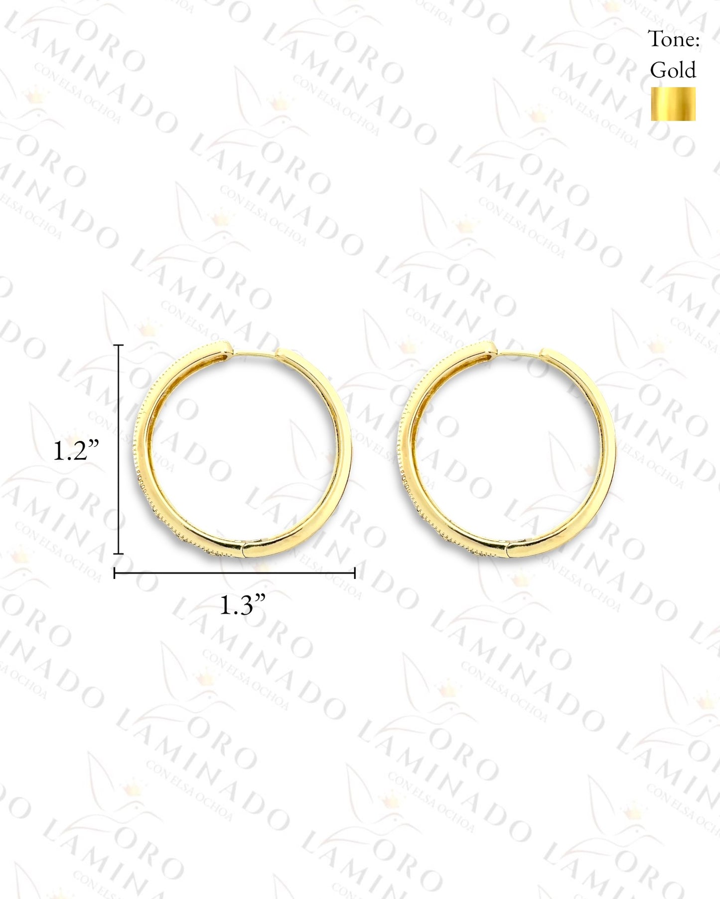 High Quality Geometric Design Hoop Earrings (Gold Filled) R12