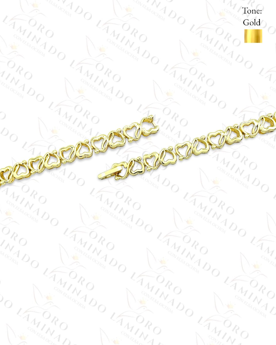 High Quality Pearl and Hearts Gold Bracelet G409