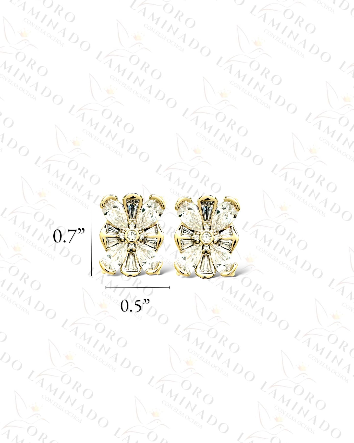 High Quality Crystal Flower-Cross Earrings G408