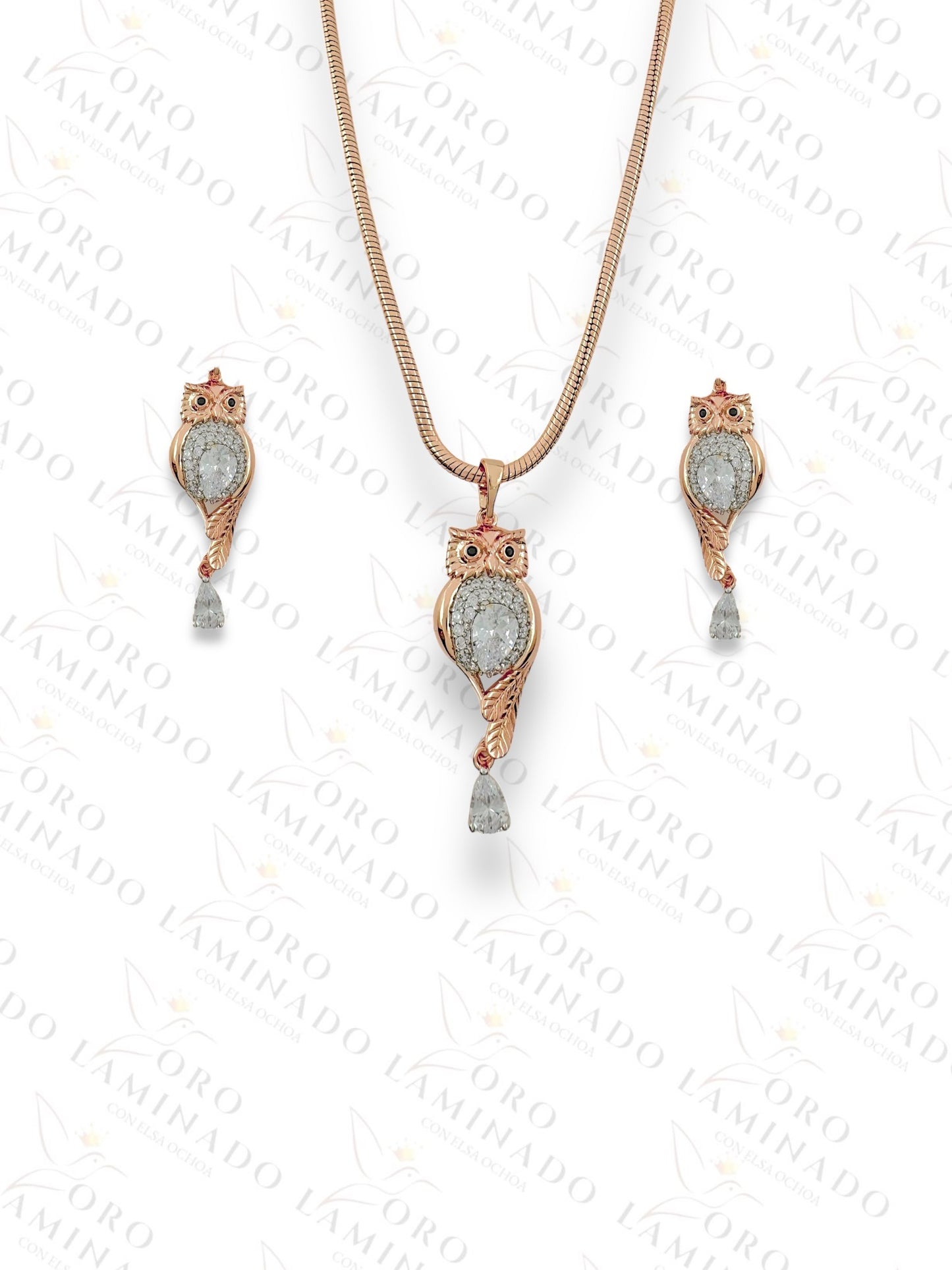 Gold Filled Rose Gold Owl set G321