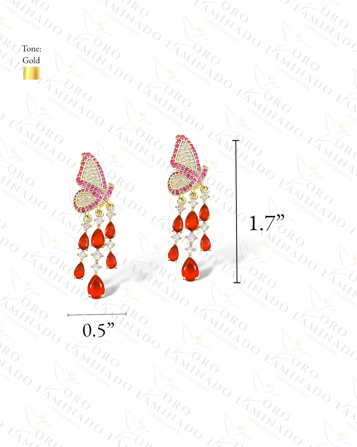 High Quality Pink Butterfly Earrings Y288