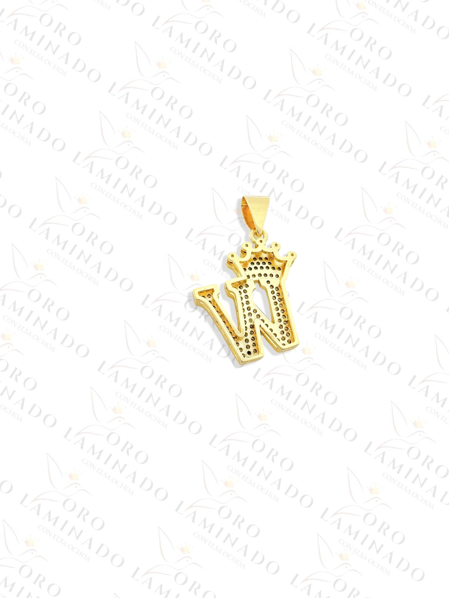 Letter "W" Crown Pendant B174