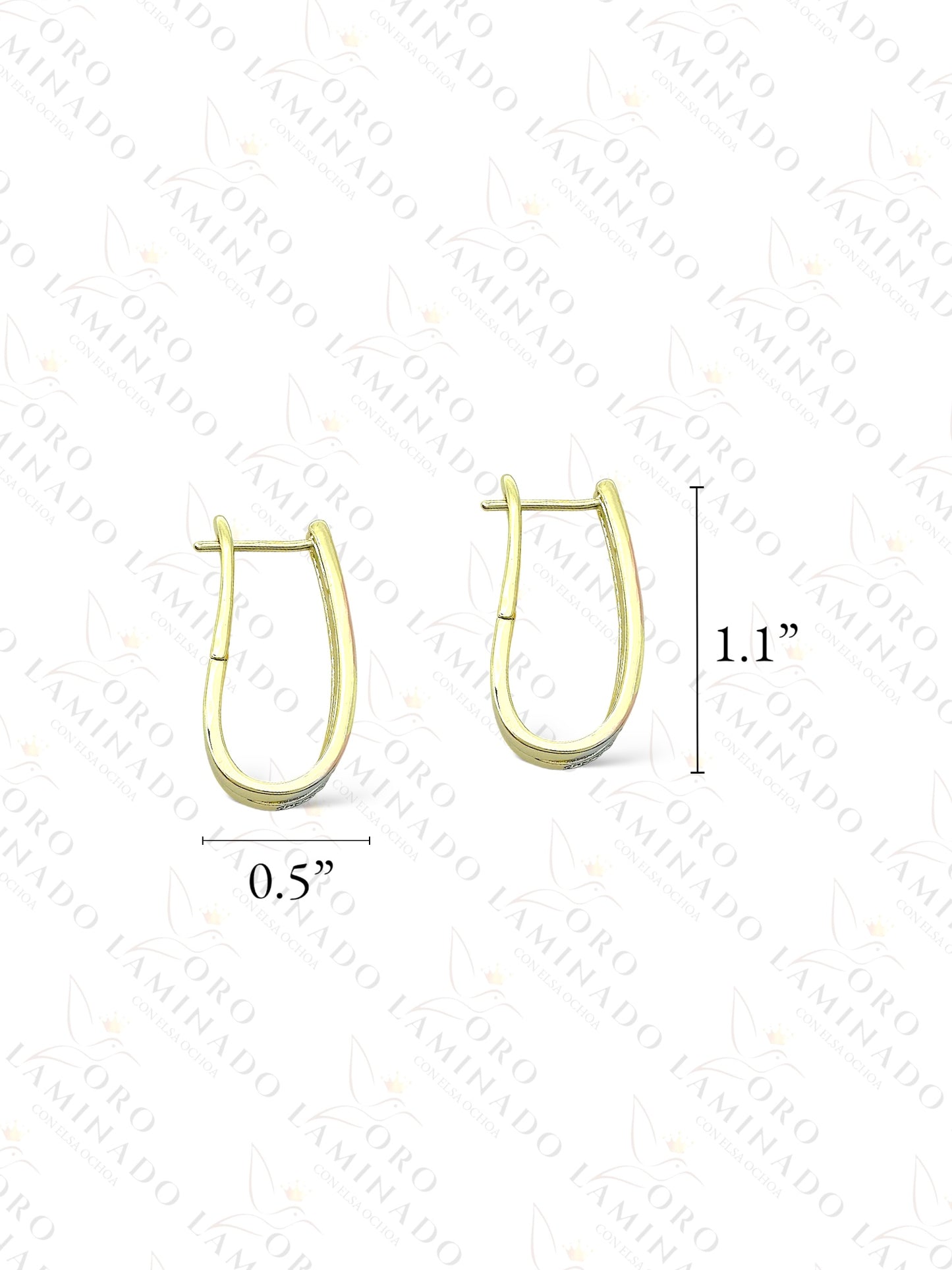 High Quality Three Tones Oval Hoop Earrings B291