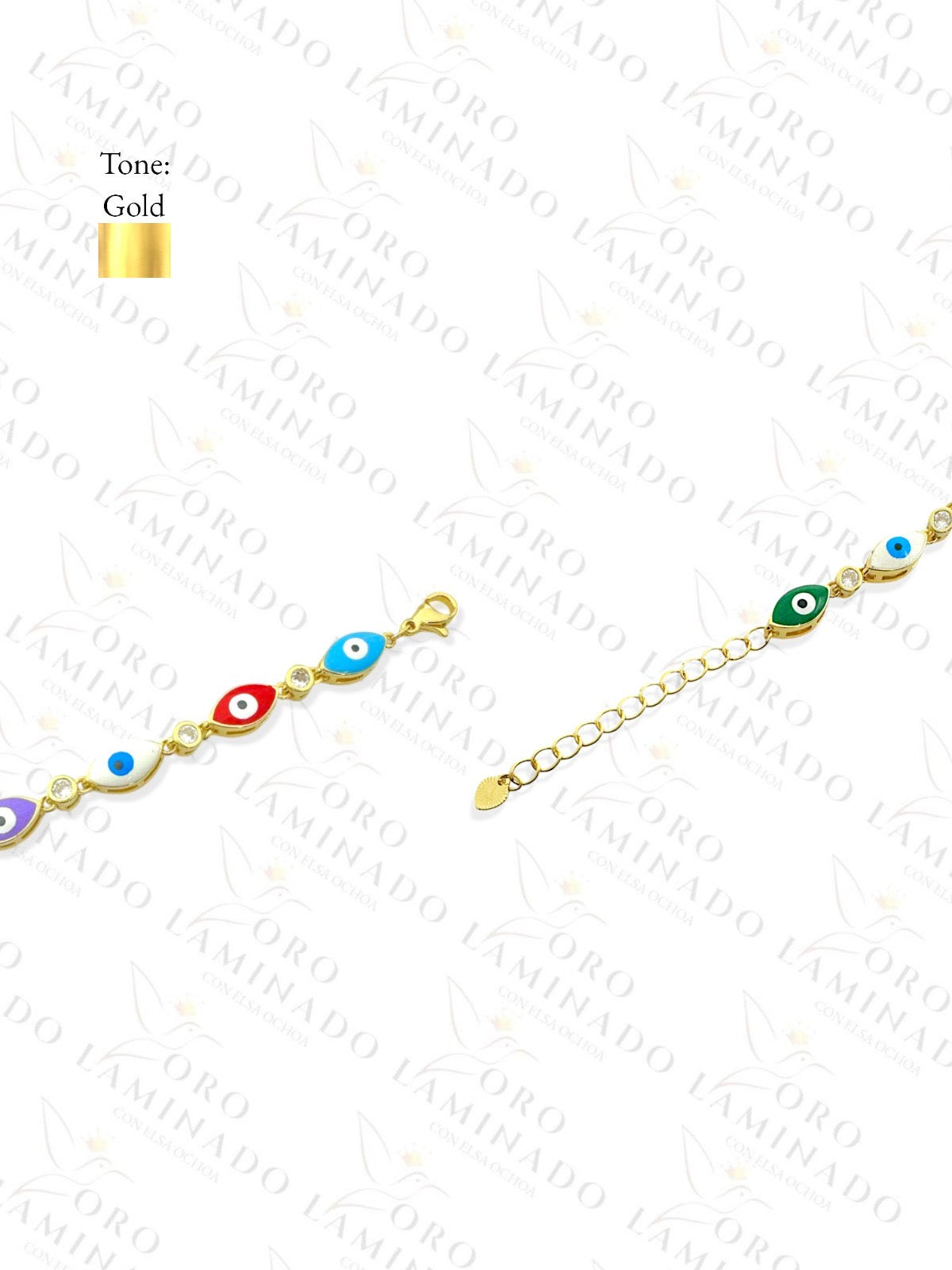 Gold Filled Multi-Color Eye Anklet B140