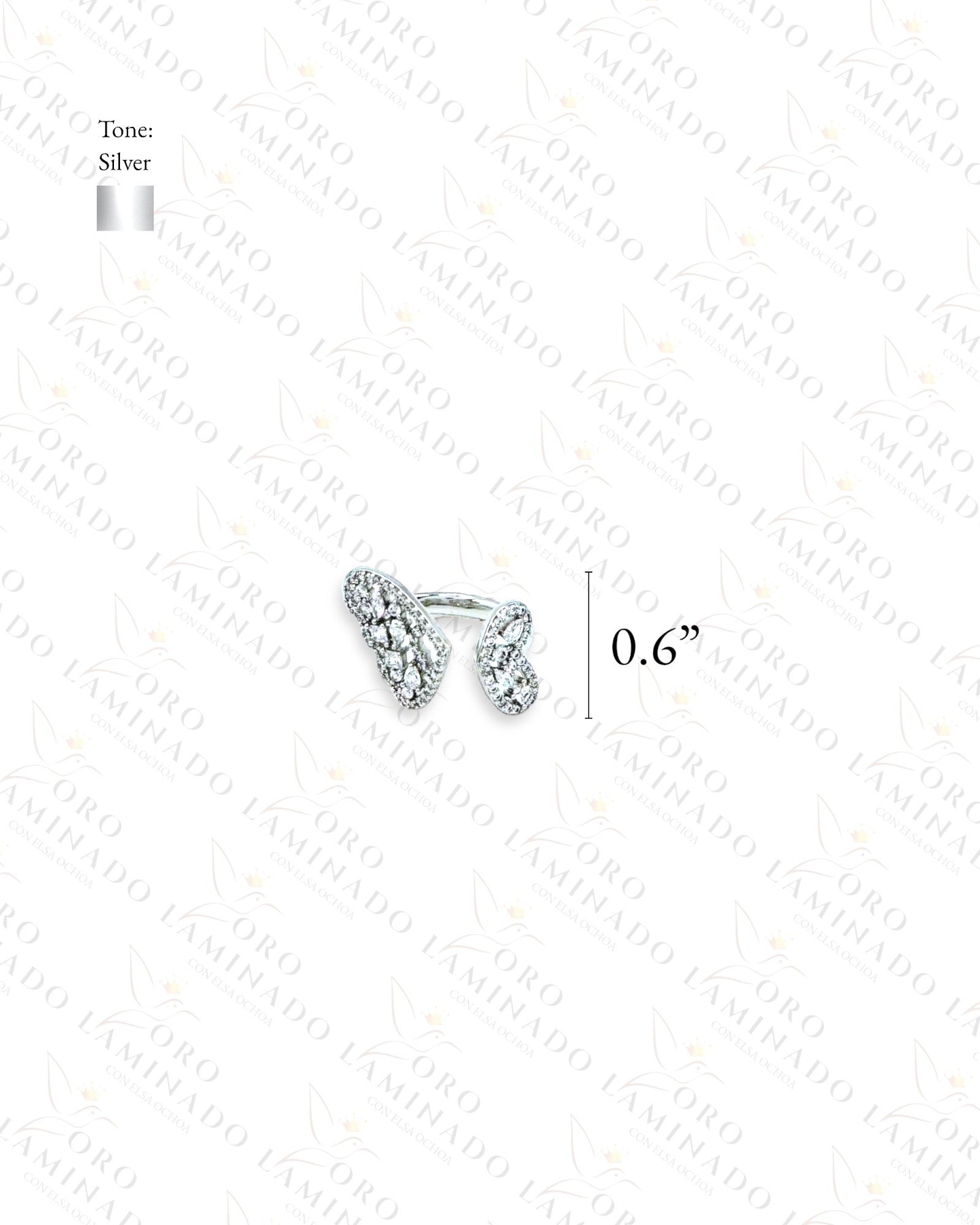 High Quality Adjustable Silver Butterfly Ring Y127