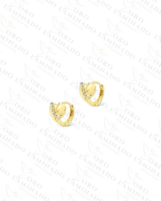 High Quality Mini Gold Heart Hoop Earrings  R366