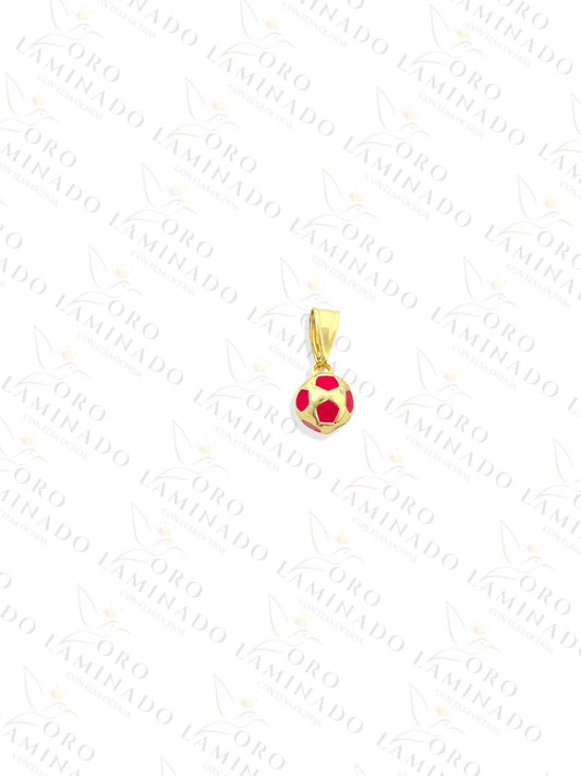 Kids Red and Gold Soccer Ball Pendant R109