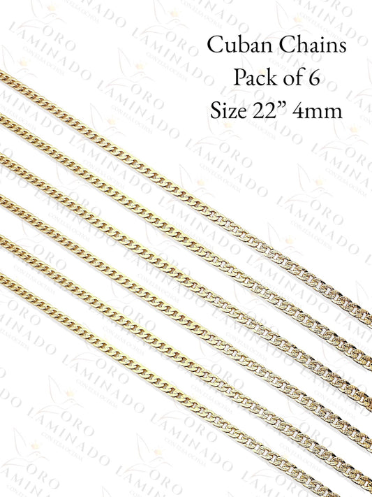 Cuban Chains Pack of 6 Size 22" 4mm Y387