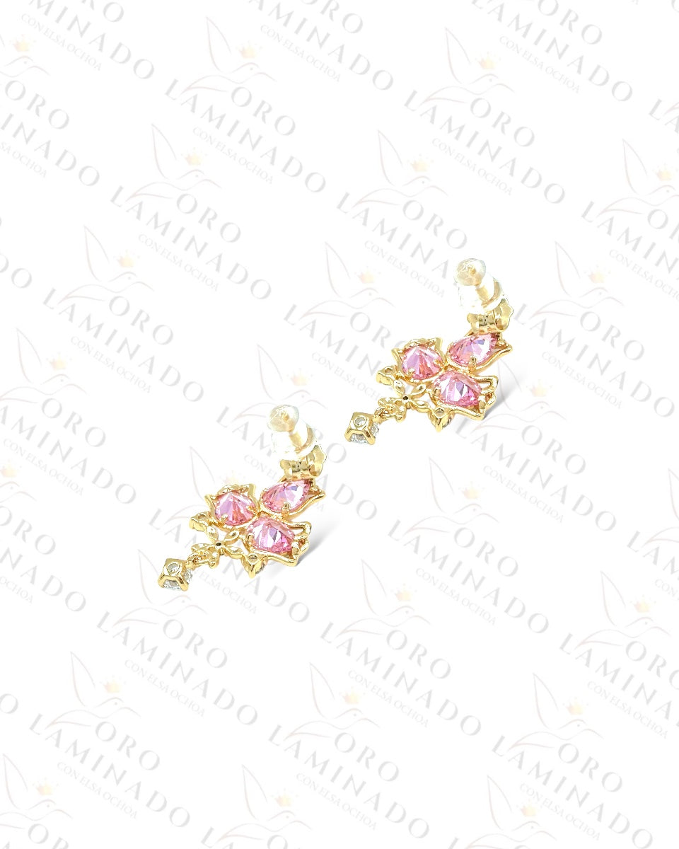 High Quality Crystal Rose Bouquet Earrings  R370