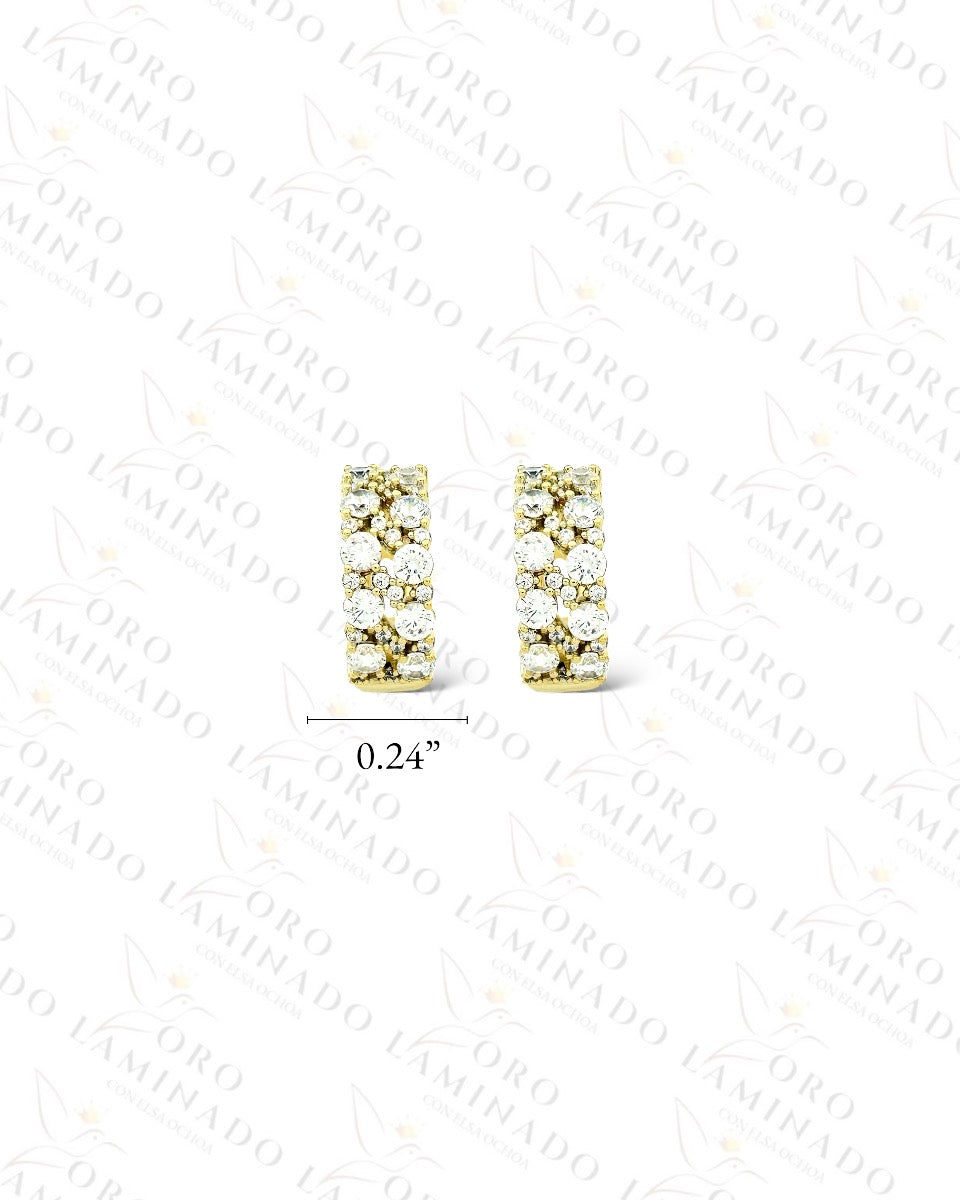 High Quality Clear Stones Hoop Earrings  R367