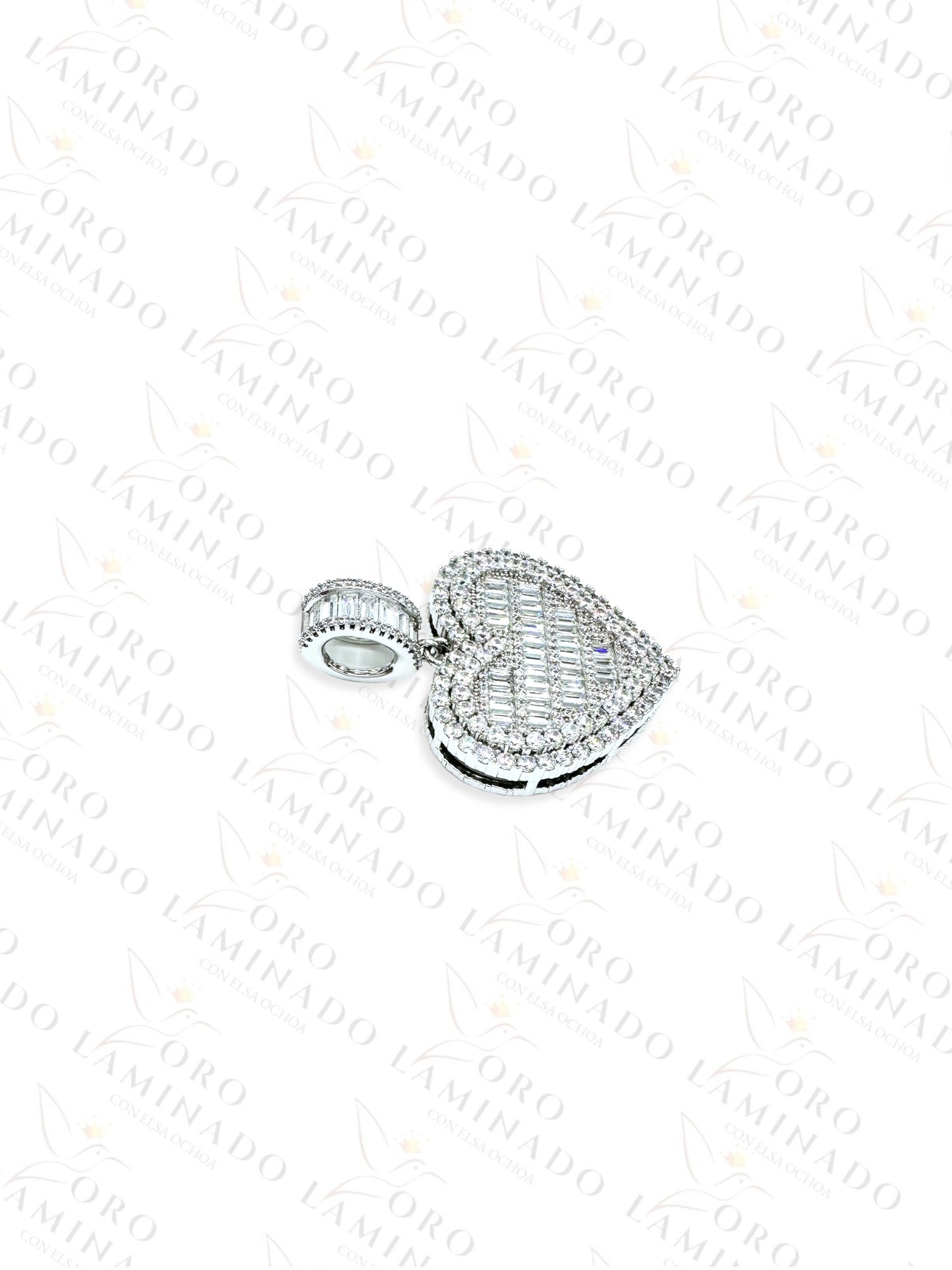 High Quality Silver Diamond Heart Pendant G387