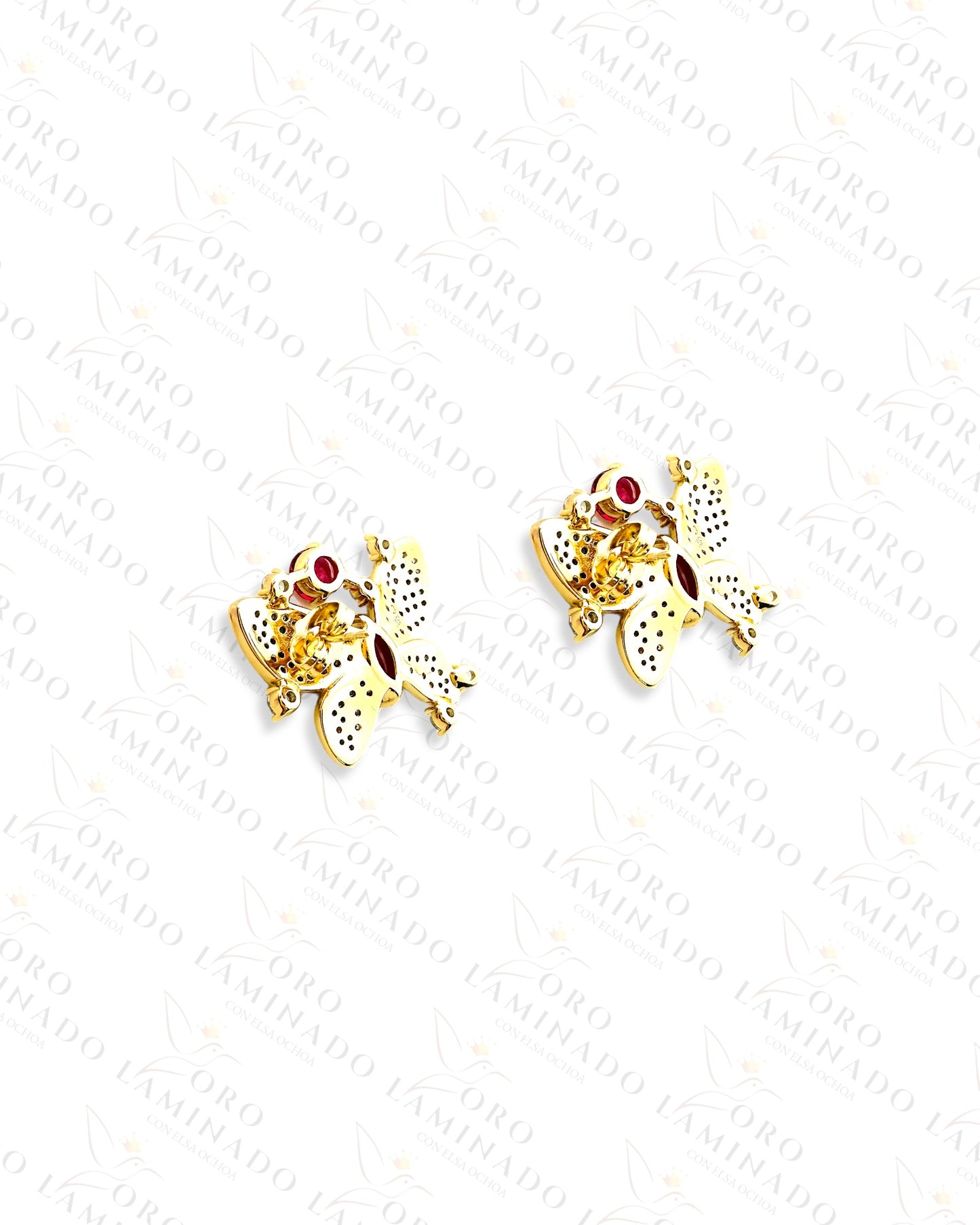 High Quality Pink Butterfly Earrings C370