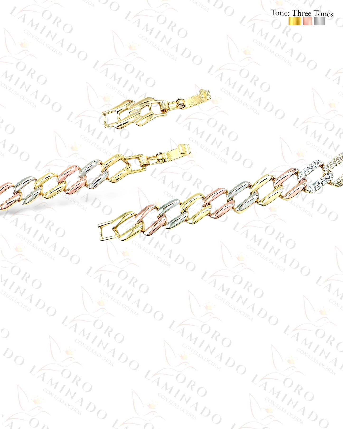 High Quality Three Tones Square Bracelet B386