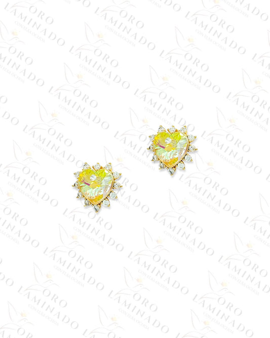 High Quality Litmus Crystal Heart Earrings Y322