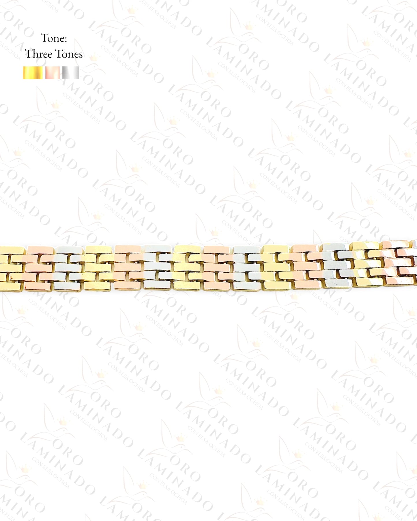 High Quality Three Tones Watch Chain Design Bracelet C448