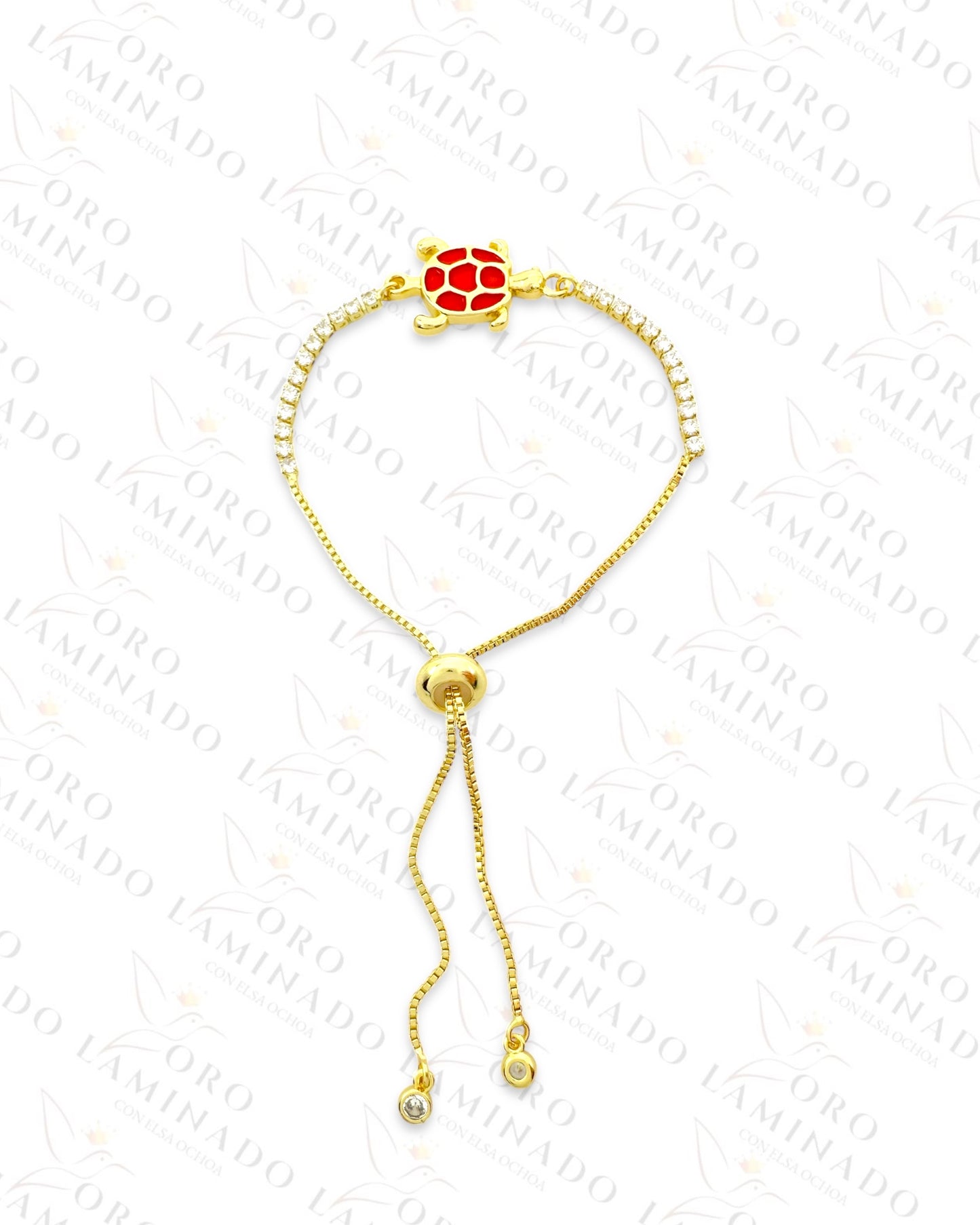 Gold Filled Red Sea Turtle Adjustable Bracelet R401