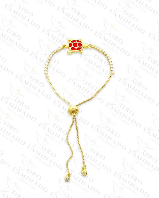 Gold Filled Red Sea Turtle Adjustable Bracelet R401