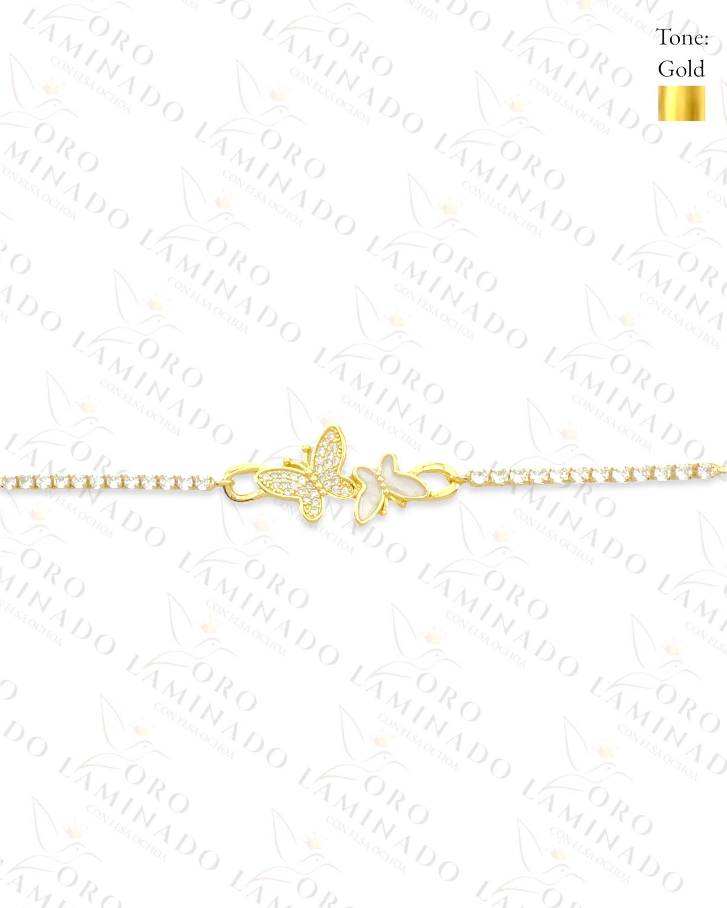 Gold Filled Sparkling Butterfly Adjustable Bracelet G108