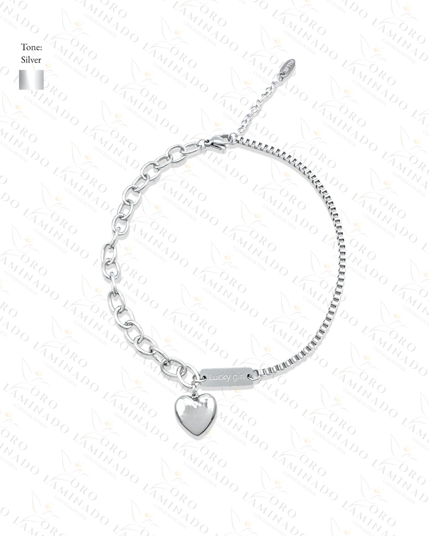 High Quality Silver Heart Anklet Pack of 3 B415