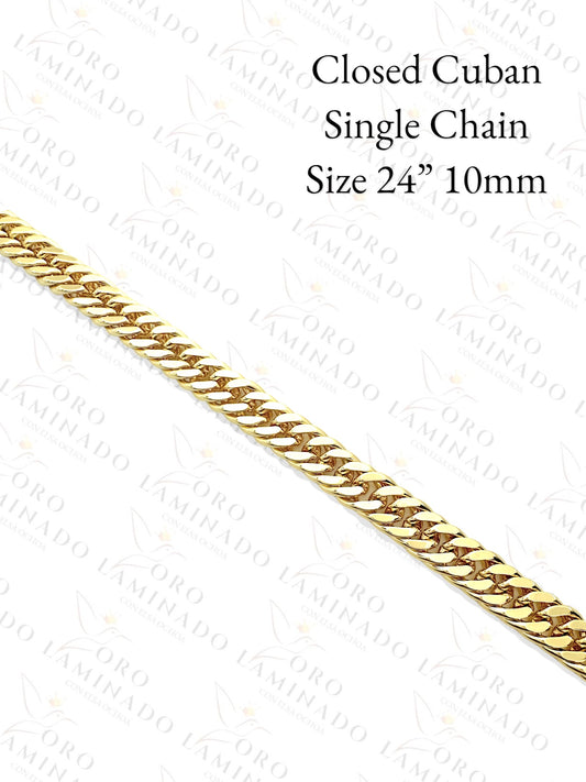 High Quality Closed Cuban Single Chain Size 24" 10mm R287