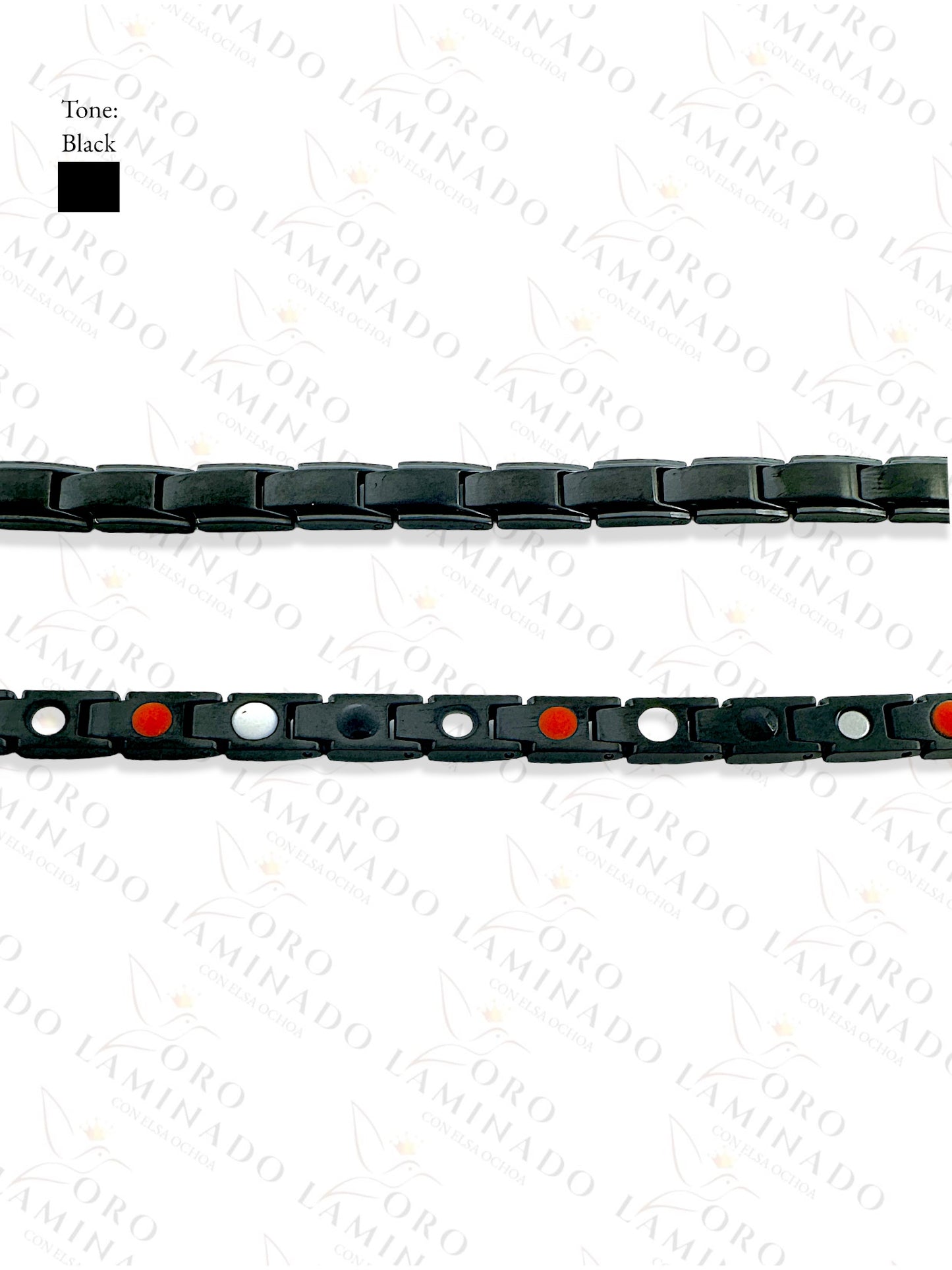 Stainless Steel Thin Black Magnet Bracelet R477