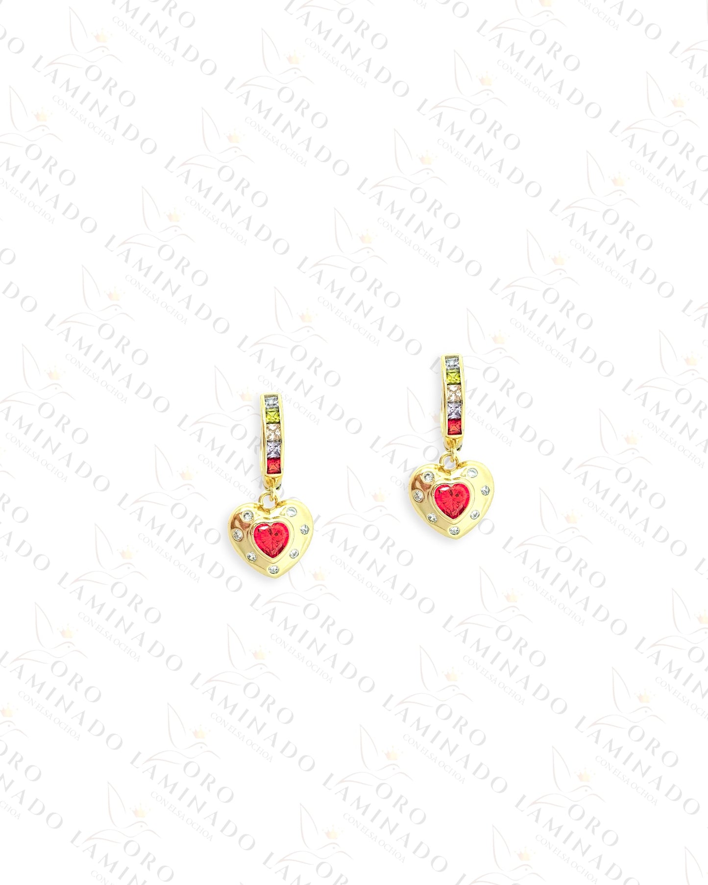 High Quality Multi-Color Heart Earrings C193